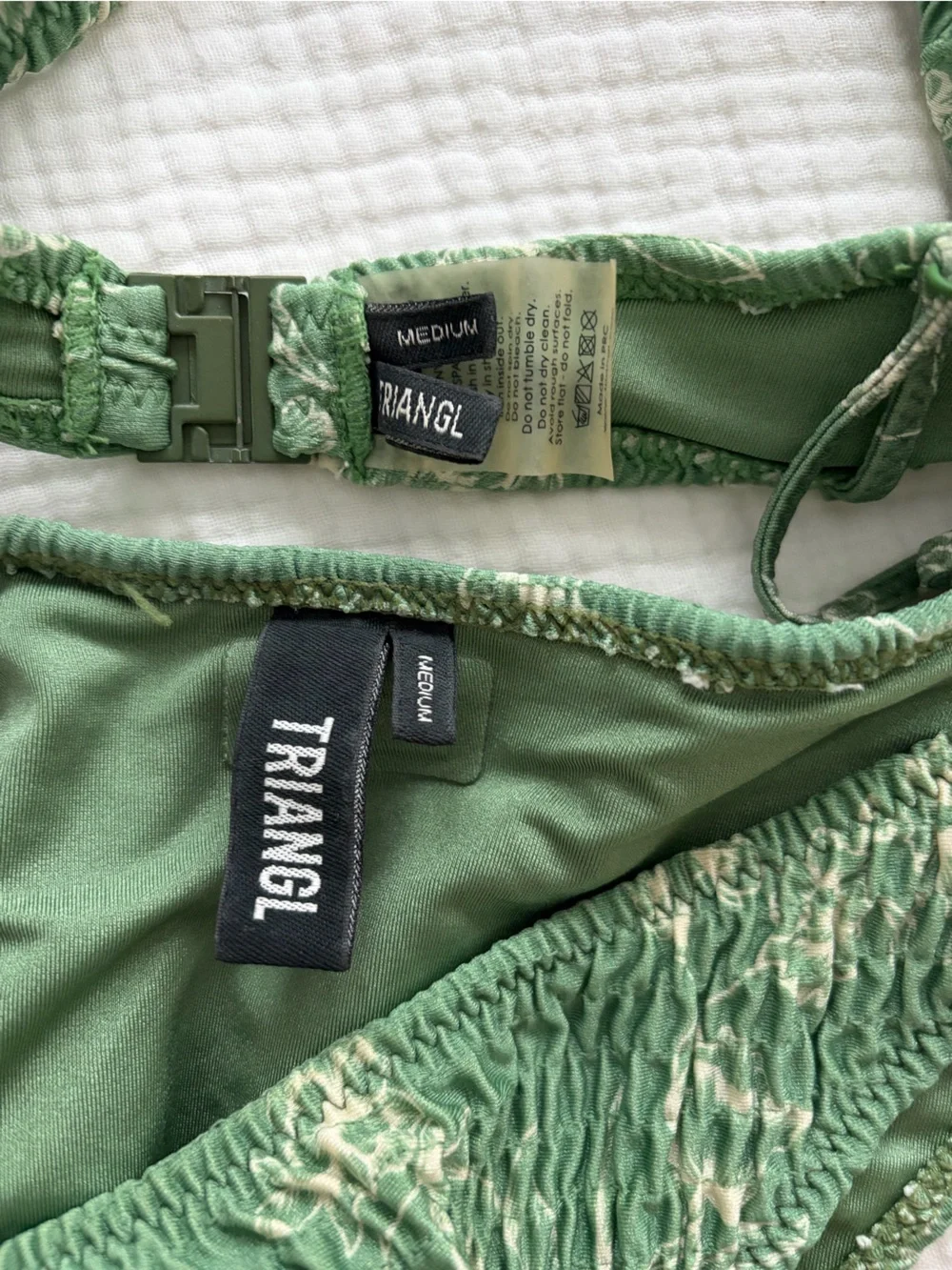 Triangl Swimwear Green Floral Bikini Set